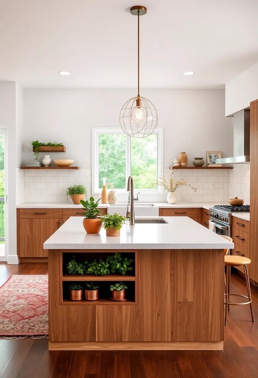 Bring the outdoors in with a charming island featuring built-in herb planters, perfect ‍for those ⁤who ‍love to cook ​with fresh​ ingredients
