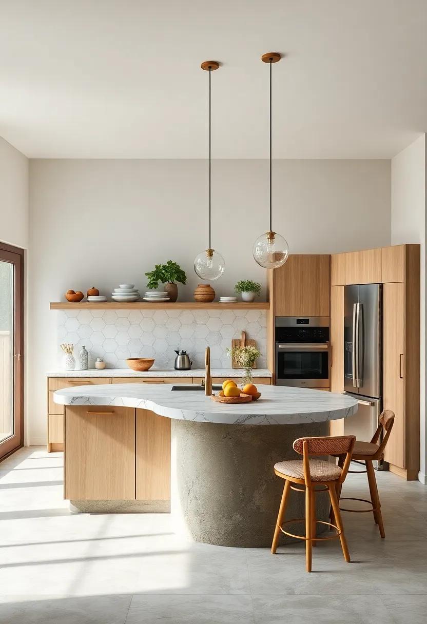 In ⁤this charming small kitchen,a wraparound‍ island offers not⁤ just ⁢functionality⁢ but also​ a cozy ‍nook ⁢for socializing,making it⁢ the ‌heart of⁤ the home