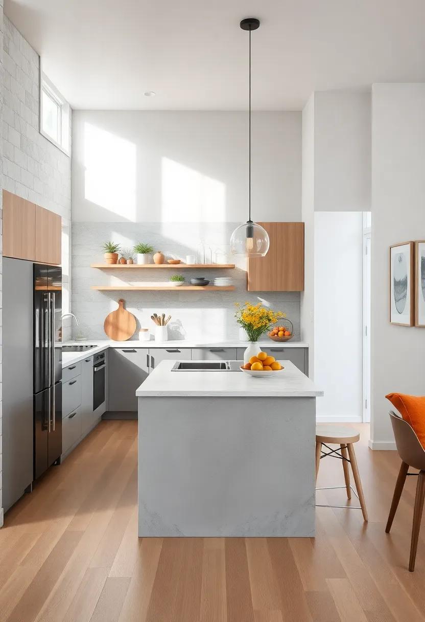 This light-filled kitchen incorporates ‌an island that embodies Scandinavian design, emphasizing simplicity while providing versatile ⁤serving options