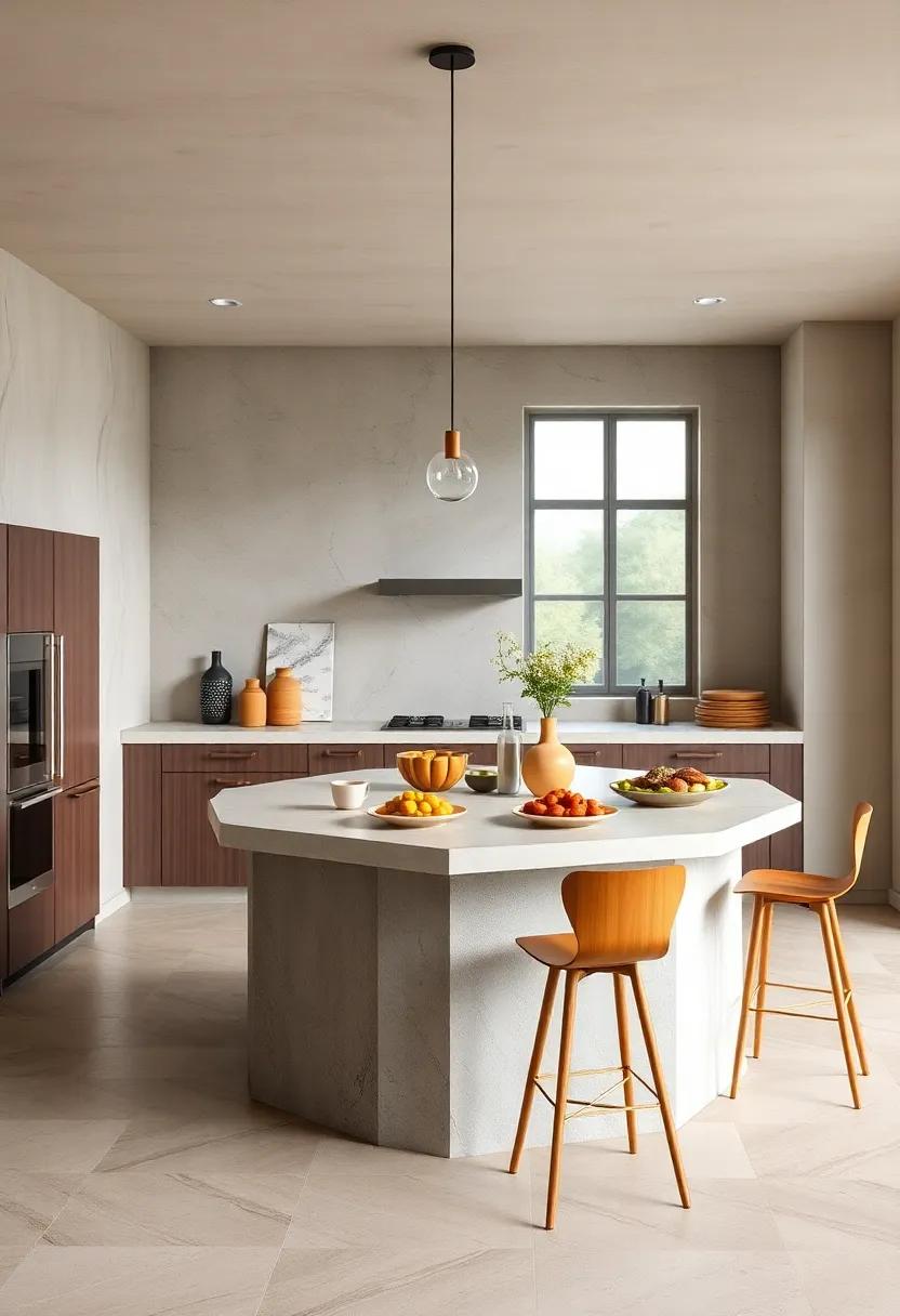 A⁣ trendy, hexagonal island creates visual interest, providing a unique shape that stands out while also serving multiple cooking and ⁢dining functions