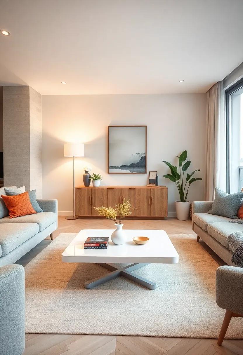 Elegant ⁤Simplicity: Opt for a ⁤simple,⁤ white coffee table that complements ​a brighter palette, providing a calm backdrop ‌for other​ decor elements