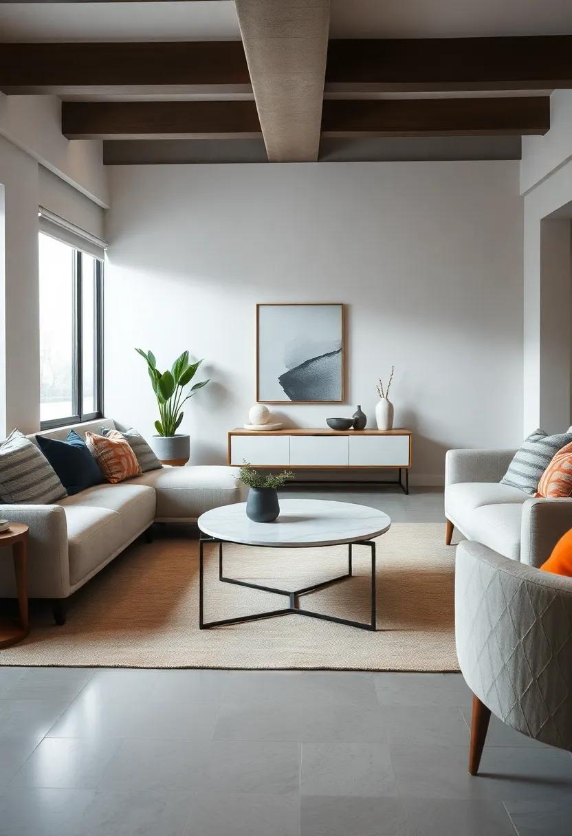 Minimalist Marble: ‌Integrate a sleek marble-top coffee table to ‍elevate your space with a touch of elegance while maintaining ​a minimalist approach