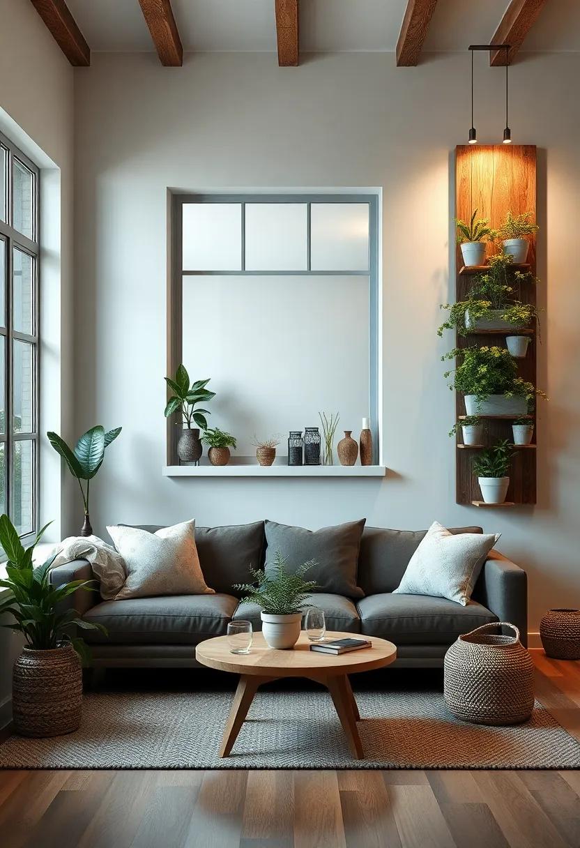 Discover ‌the ⁣warmth of a rustic small⁢ living room enhanced ‍by a⁣ reclaimed wood vertical planter, merging nature with‍ a touch of​ craftsmanship