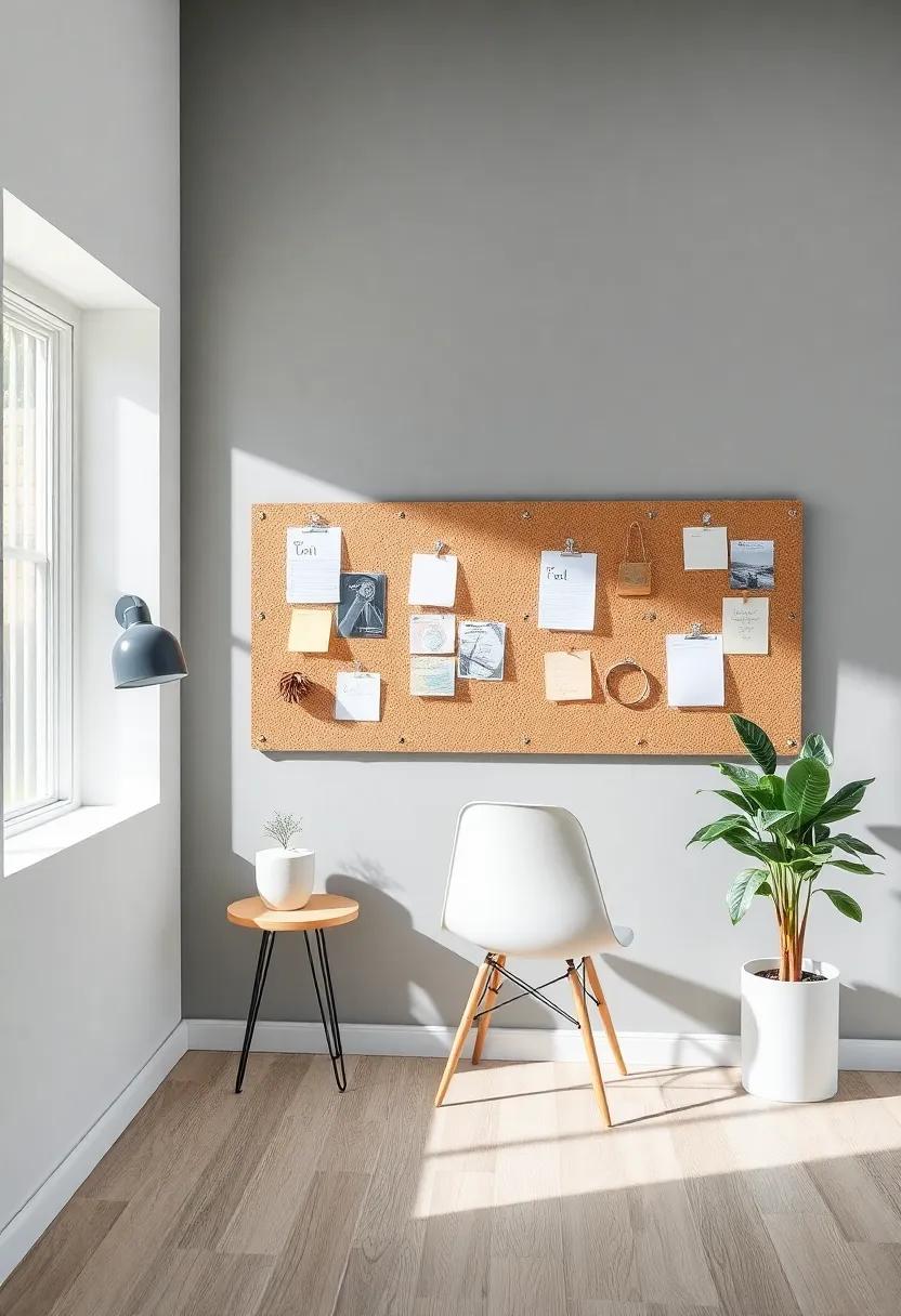Hang a cork board ‌or ⁣magnetic board‌ for easy access to ideas, sketches,⁢ and ⁣critically ⁤important notes without sacrificing wall space