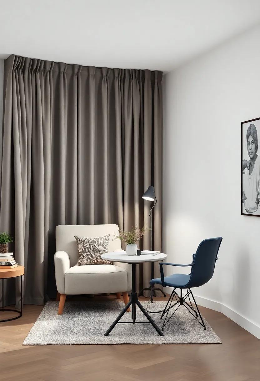 Use ‍curtains or‍ screens to separate different sections of your studio, allowing for‍ versatility and⁣ privacy when needed