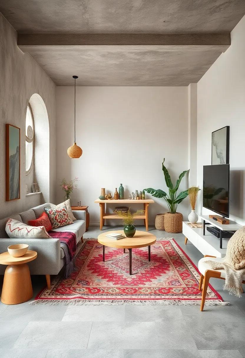 Add bohemian Rugs to Define Spaces and Bring Warmth Underfoot