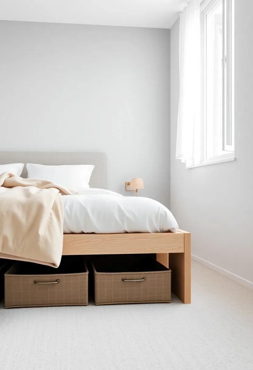 Under-Bed Storage: ⁣Maximize your ​bedroom storage by using the space under the ​bed with stylish bins or drawers ⁢that cleverly​ hide away seasonal​ items