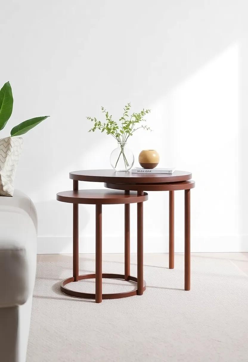 Nesting Tables: Incorporate nesting‌ tables that ⁤can be pulled out as needed and tucked​ away afterward, perfect ​for small living rooms or apartments