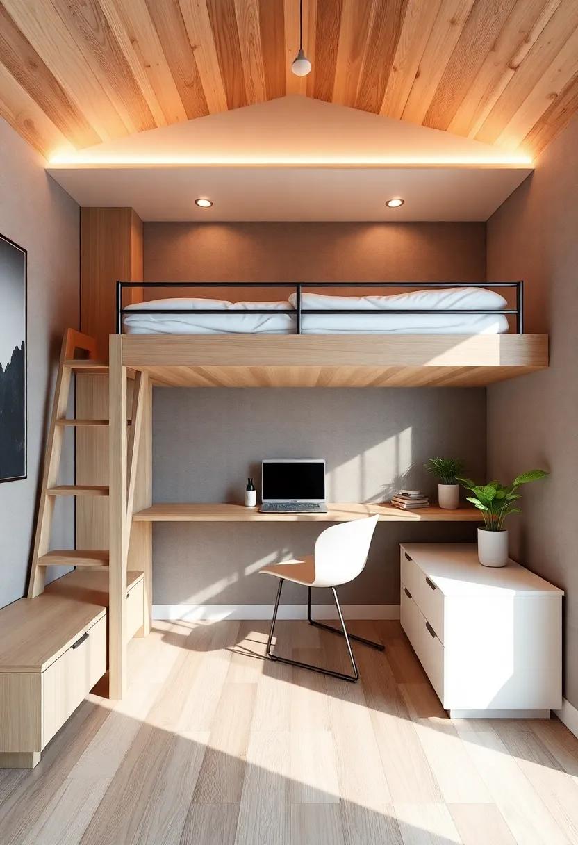 Lofts ⁤and Elevated​ Beds: ‌Elevate your bed to create a lofted sleeping⁣ area, ⁢allowing space beneath for a desk, ⁣storage, or a cozy hangout
