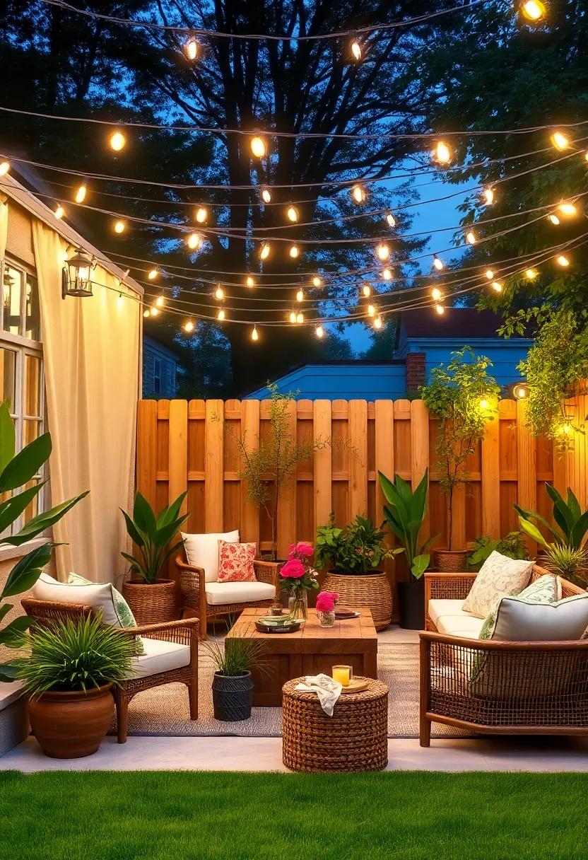 Rustic Charm: Integrating String Lights with Natural⁣ Wood Fences⁣ for a⁣ Cozy Vibe