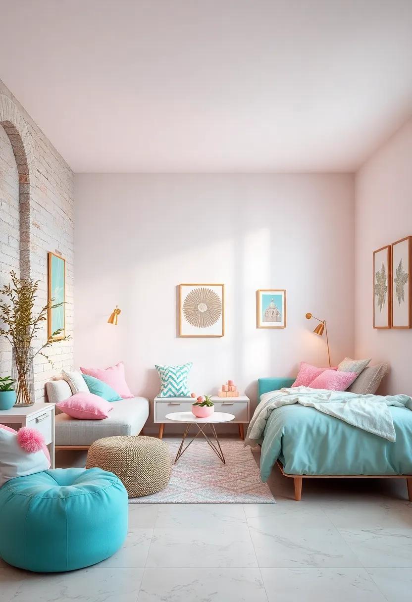 Dreamy​ Pastels: ⁤Soft⁣ pastel ⁣shades ‍combined with delicate decor pieces ‌create⁢ a serene atmosphere perfect for unwinding and⁢ recharging