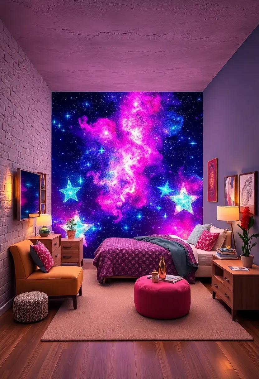 Galactic‌ Dreams:​ Transform⁣ your room into a celestial​ escape ​with starry​ wall decals, glow-in-the-dark accents, and cosmic color schemes