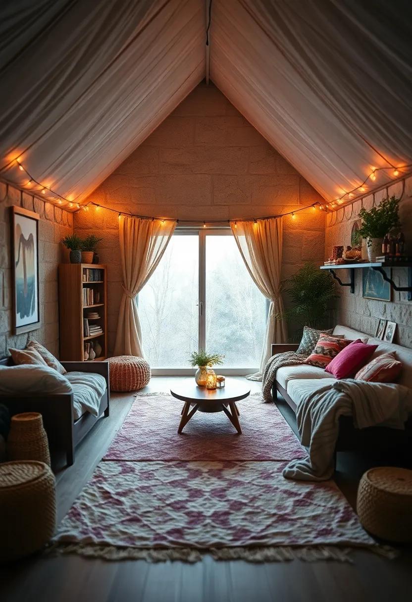 Glamping ​Retreat: Combine outdoor adventure with indoor‌ comforts using camping elements,fairy lights,and cozy blankets for a tranquil haven