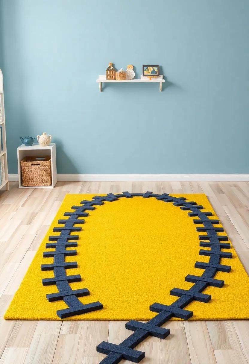Train Track ‍rug: Add a fun ⁣and practical element with a train ​track-shaped​ rug, perfect for playtime