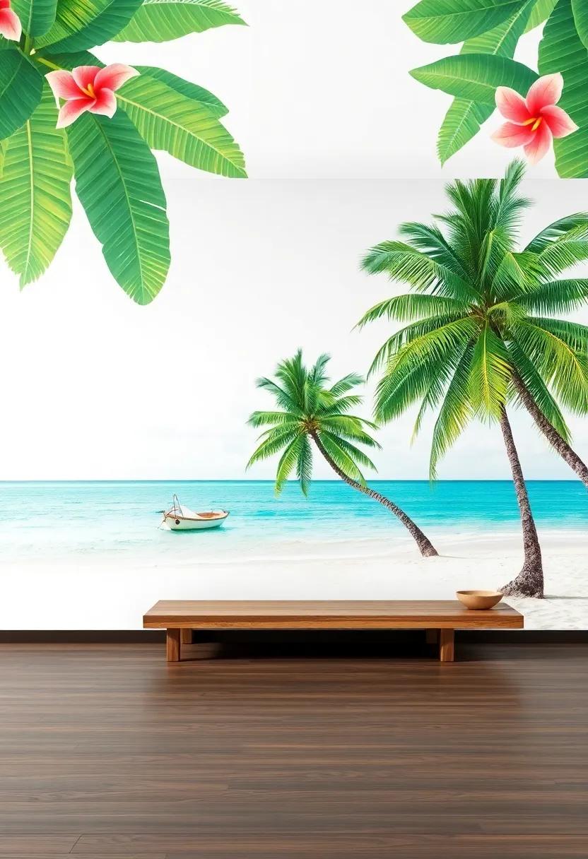bold Tropical Mural: ‌Transform an ⁢entire⁢ wall with a stunning ​tropical ⁢mural featuring palm trees, beaches, ‍and exotic flowers