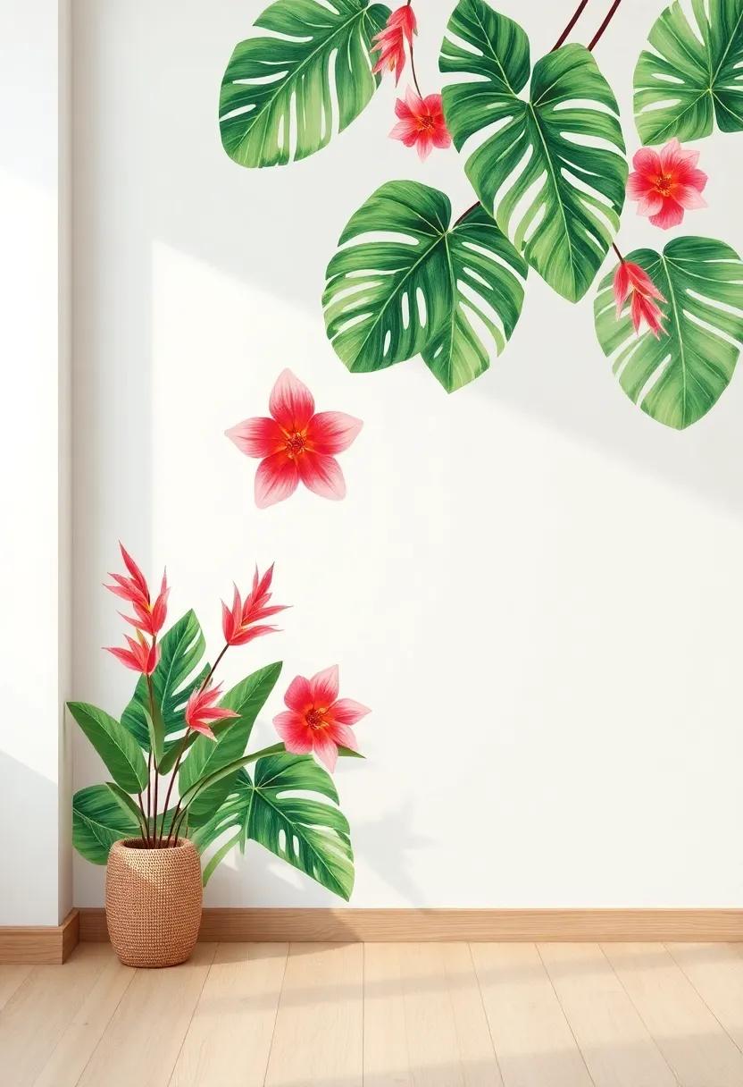 Nature-Inspired Wall Decals: Easy to⁢ apply and remove, wall decals depicting tropical flora⁣ make ‍a ​quick refreshing statement