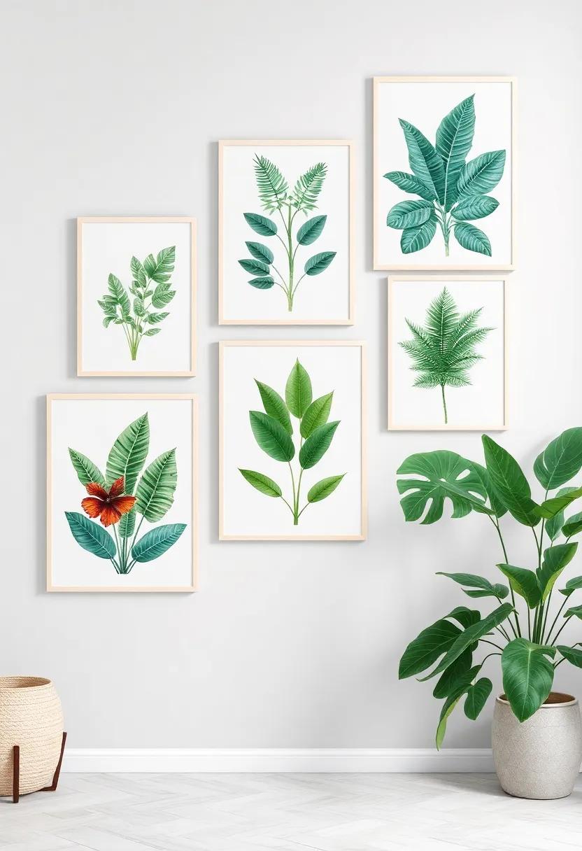 Framed Botanical Art: Curate a gallery of botanical prints showcasing tropical ‍plants for an​ elegant yet ‍playful touch