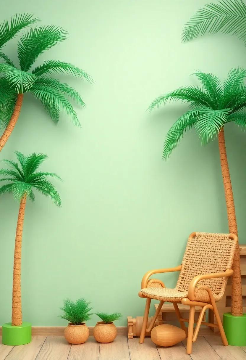 3D Printed Palm Trees: Create a unique visual effect⁢ with three-dimensional wall⁢ art featuring palm trees ⁢and tropical motifs