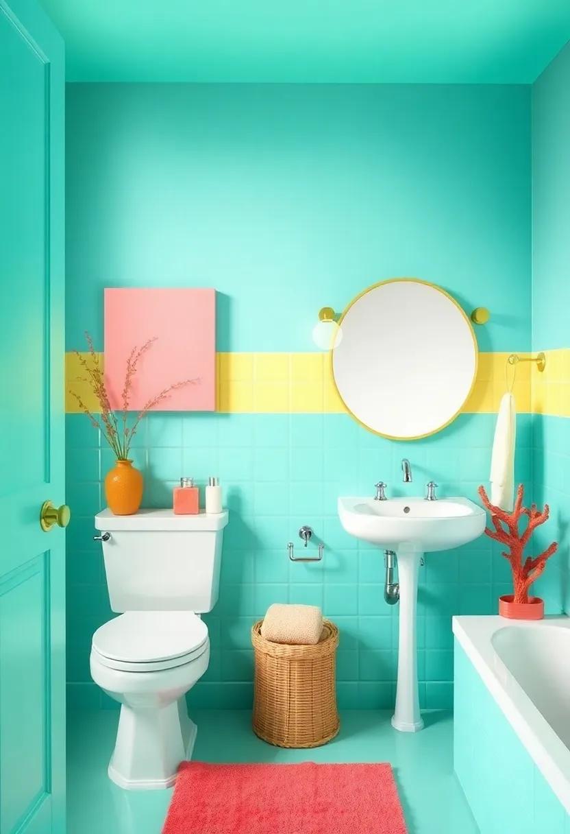 Fresh Mint Blue and ⁣Pale Butter Yellow ‍with Coral Decor:​ Create an ​inviting and⁣ cheerful atmosphere with mint blue walls and​ pale butter ⁤yellow ​accents, punctuated by coral decor for a lively beat