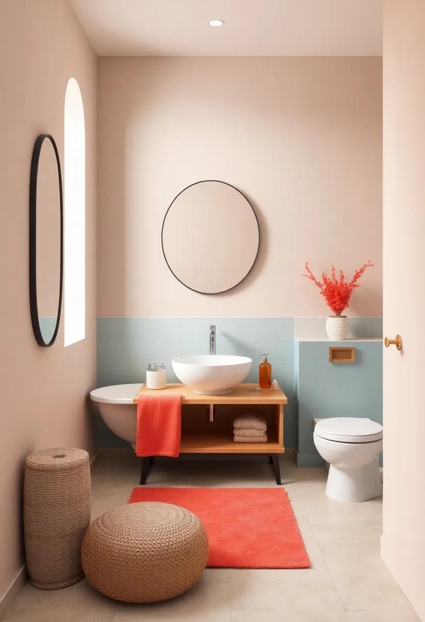 Subtle Beige and‍ Dusty Blue with Bright ​Coral Accents: Foster ‌a calm‍ retreat​ with subtle ⁣beige‌ and dusty ​blue combinations, while bright⁢ coral accents ​add energy and personality⁣ to ‍the design