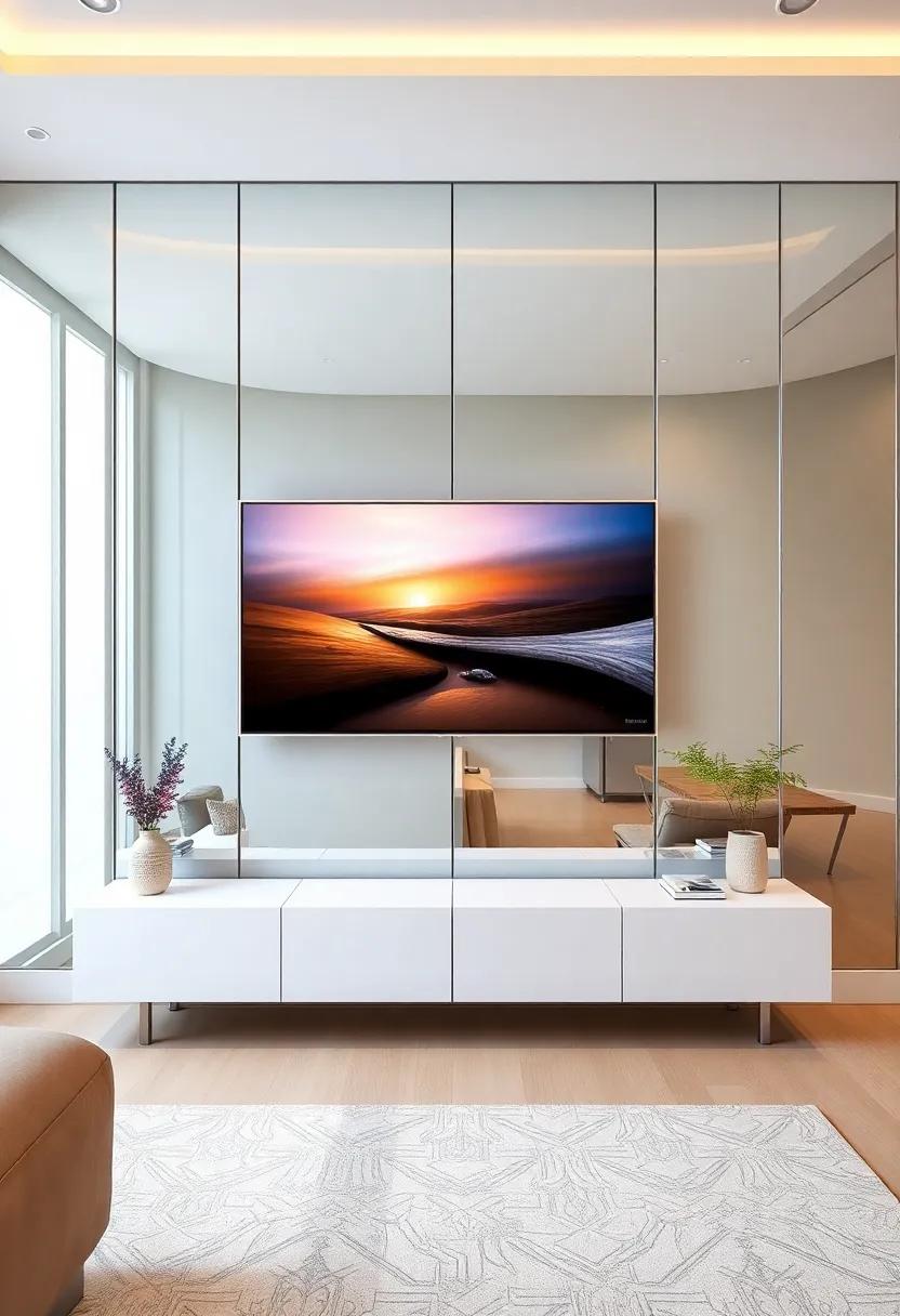 Incorporating Decorative​ accents with a⁢ Mirrored TV‍ Wall