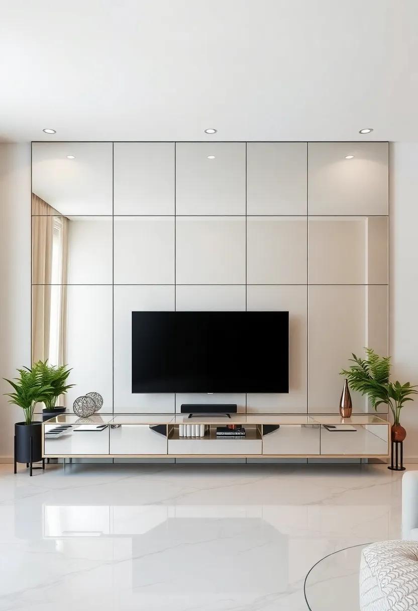 Innovative Layout Ideas for a Stunning ⁢Mirrored‍ TV ⁣Wall