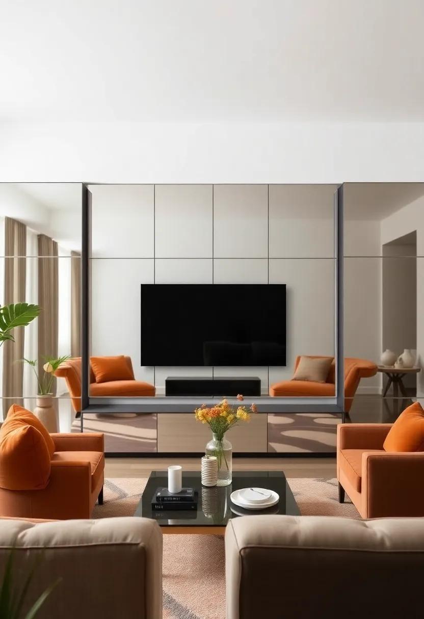 Mirrored TV Walls as ‍Stylish Backdrops for Family ‌Gatherings