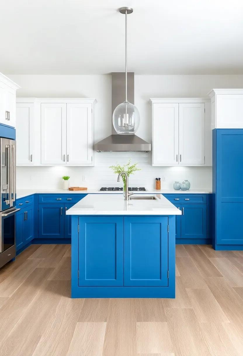 Accent Islands: Install a blue kitchen island paired with ⁣white perimeter‍ cabinets for‍ a focal ⁢point⁢ that⁢ anchors the space ‌beautifully