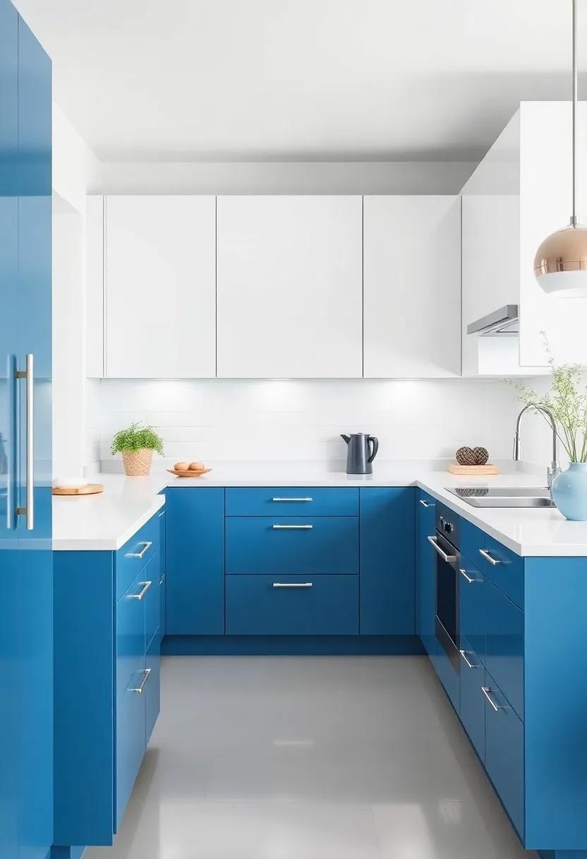 Modern⁤ Minimalism:​ Go ​for sleek blue cabinets with white matte finishes,allowing ​clean​ lines and minimalist‌ décor to ⁣shine through in your modern kitchen