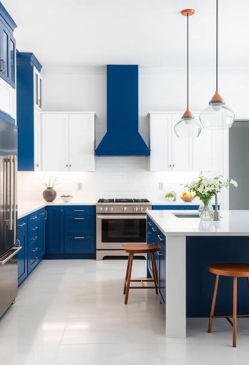 Statement Lighting: Finish off ⁤a white and ​blue kitchen⁢ with bold pendant lights to illuminate the beauty of your cabinetry⁢ while adding visual ⁣interest