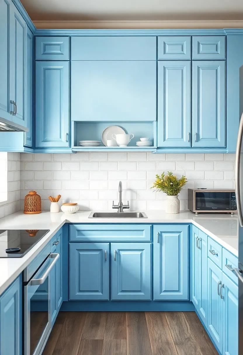 Vintage Blue Painted Cabinets:⁢ Restore old cabinets by‌ repainting them in a muted blue for⁢ a shabby chic vibe, complemented by fresh white details