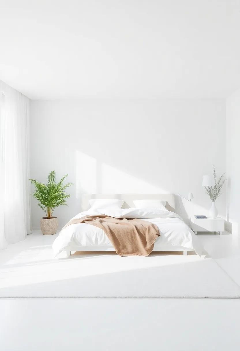 Embracing pure Calm ‌in ⁤a White Minimalist Bedroom⁣ Design