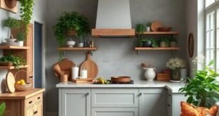 Embracing Nature: Enchanting Farmhouse Kitchens Adorned with Lush Greenery