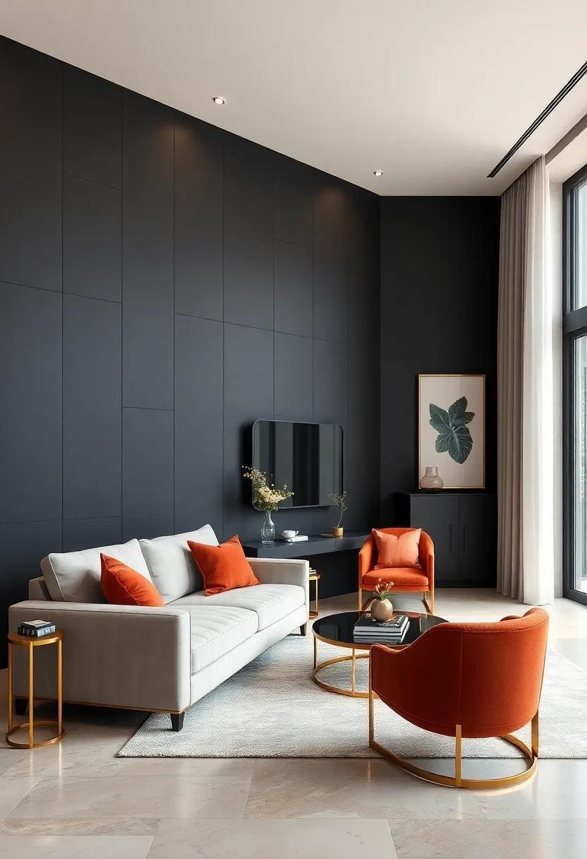 25 Stunning Ways to Style Luxury Dark Walls with Bright Metallic Furniture