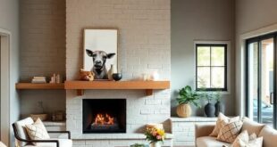 29 Cozy Home Decor Ideas for a Modern Farmhouse Living Room with a Fireplace