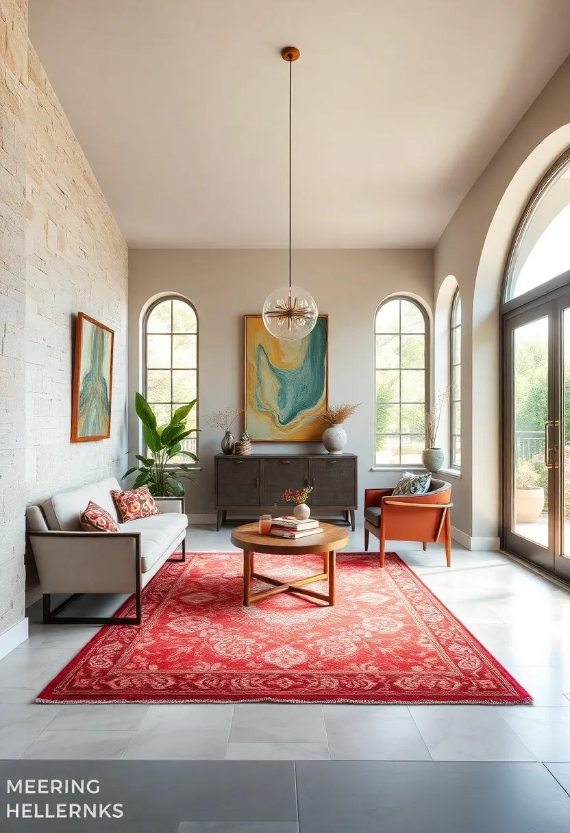 29 Eclectic Entryways that Transform Spaces with Stunning Statement Rugs