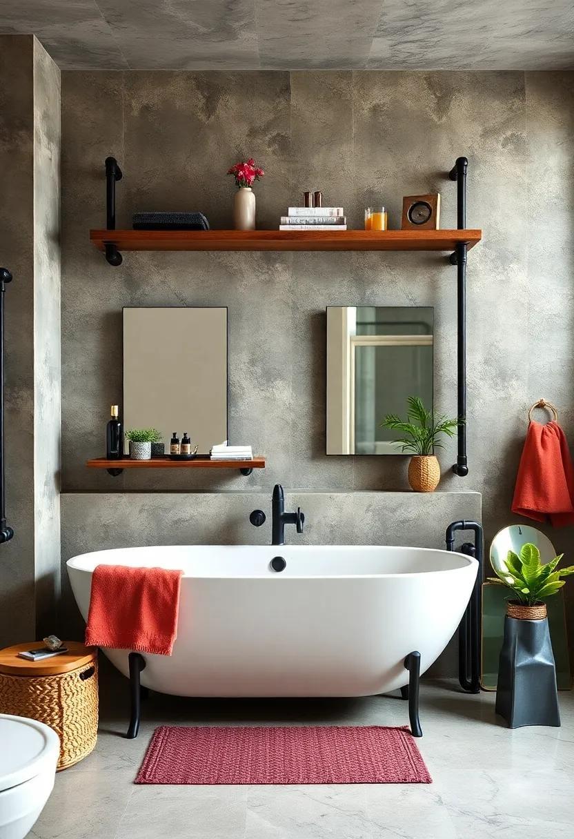 27 Inspiring Industrial Bathrooms Featuring Unique Pipe Shelving Designs