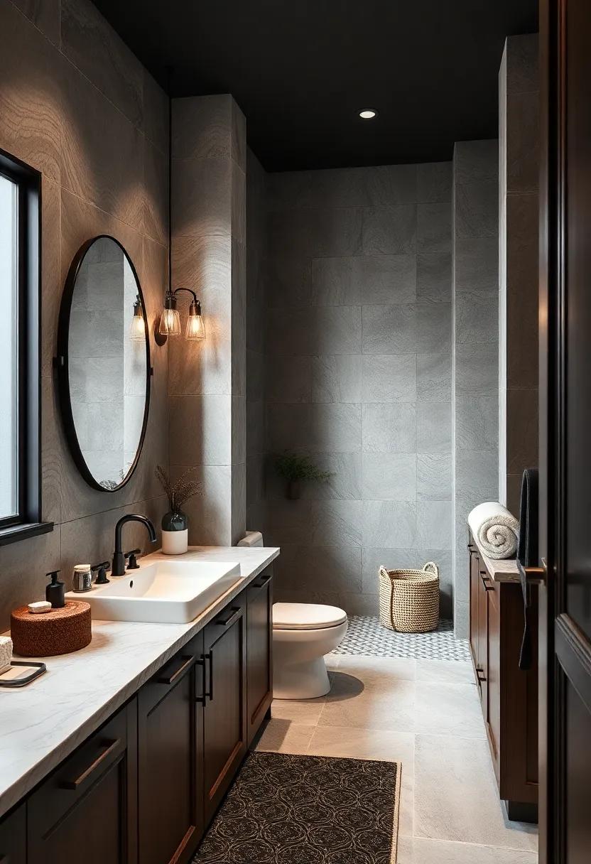 Classic Black and White: Combine your brown cabinets with black and white elements—like patterned ⁢tiles or a vintage mirror—for a⁢ timeless, sophisticated look