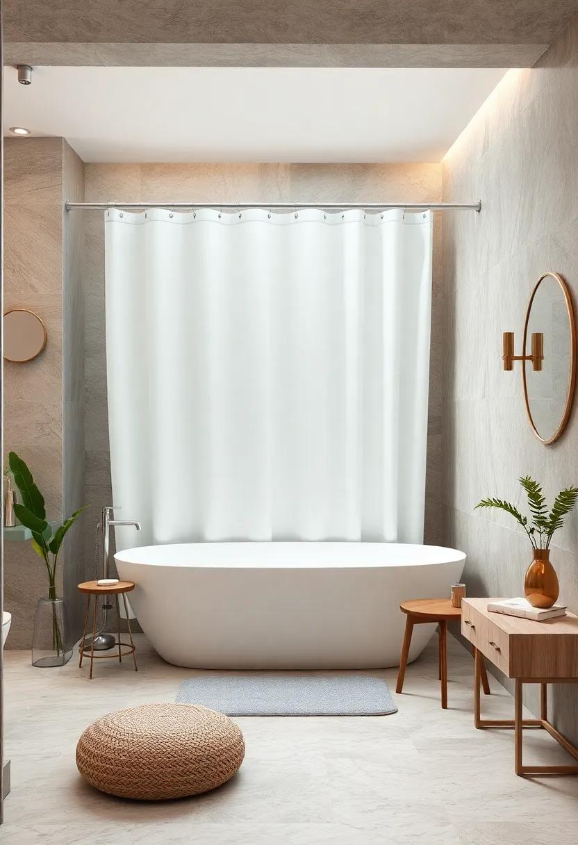 Minimalist Serenity: Achieve a tranquil ⁤atmosphere with a simple, solid-color shower curtain that complements any decor style effortlessly