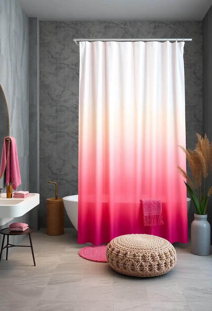 Ombre Beauty: Transition your colors ⁢smoothly with an ombre shower curtain that creates⁤ a stunning gradient effect for visual interest