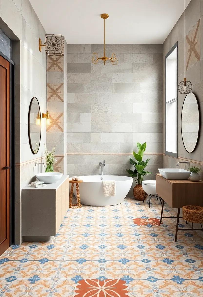 Incorporate colorful Encaustic​ Tiles:‍ Transform your space with colorful, patterned‌ encaustic tiles ⁢that infuse artistry ⁢and excitement into your‍ bathroom