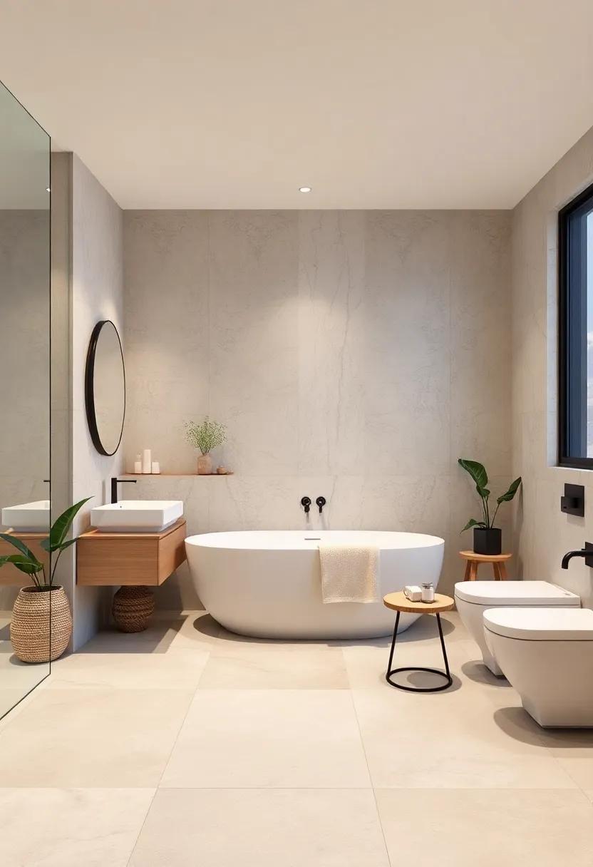 Go Minimal ​with ‌Neutral Palettes: Explore calming neutral tones and clean⁢ lines that create a ‍sophisticated and timeless look in any modern⁢ bathroom