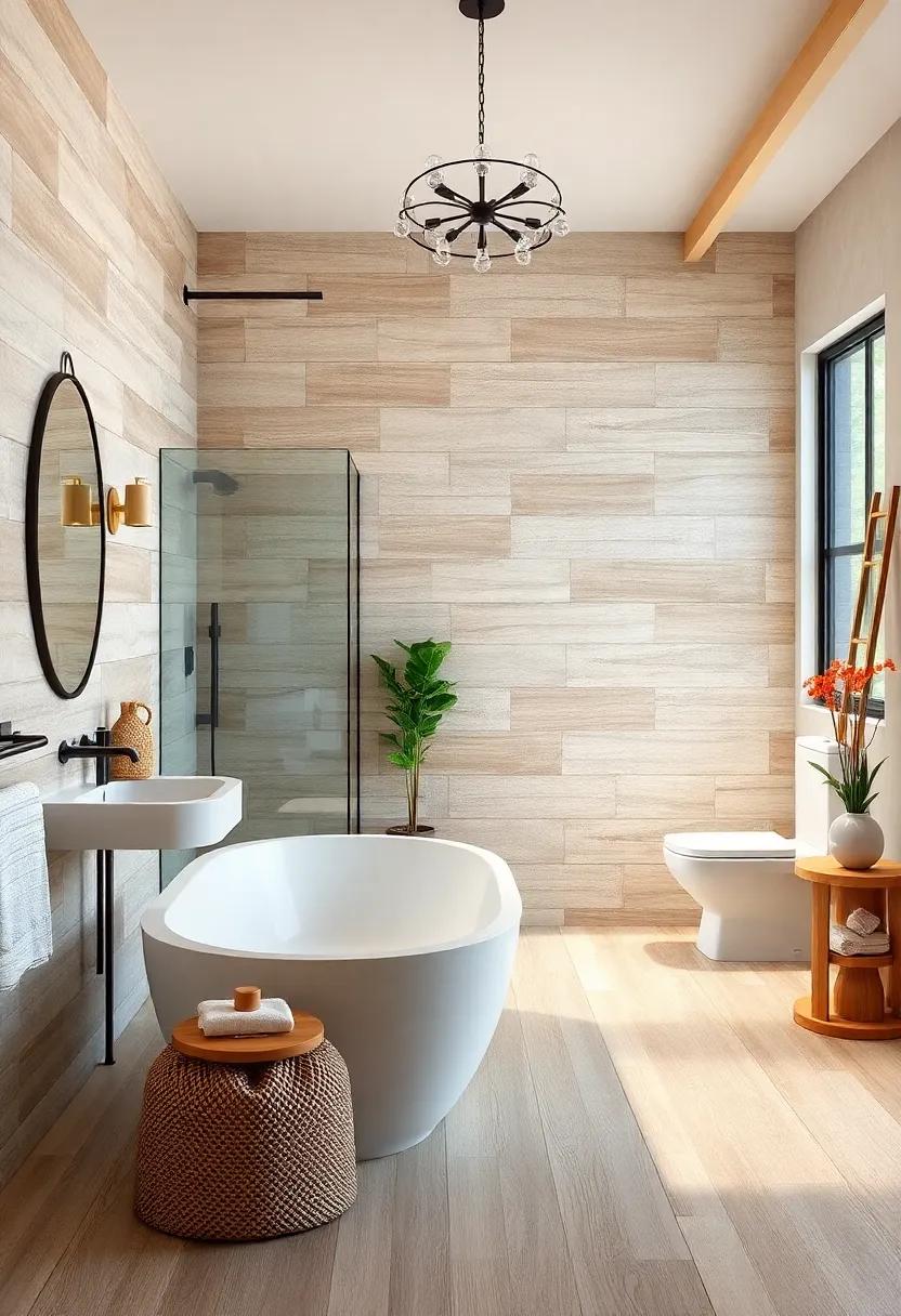 Showcase rustic Chic with ⁣Wood-Look⁢ Tiles: Create a warm and inviting ​rustic feel ‌with wood-look​ tiles that provide the⁢ aesthetic of ⁤wood without the high maintenance