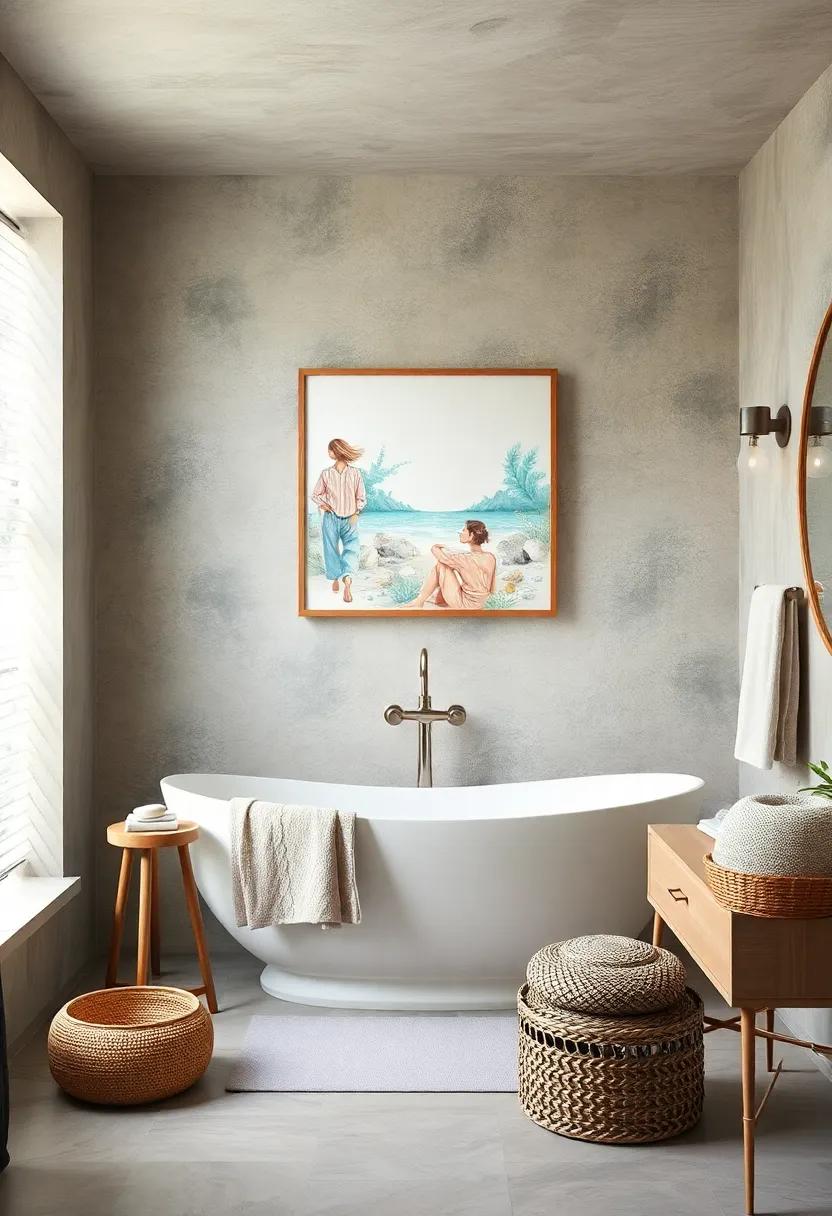 Creating ocean-Inspired Wall Art: Seashells and Watercolor for a Tranquil Bathroom Vibe