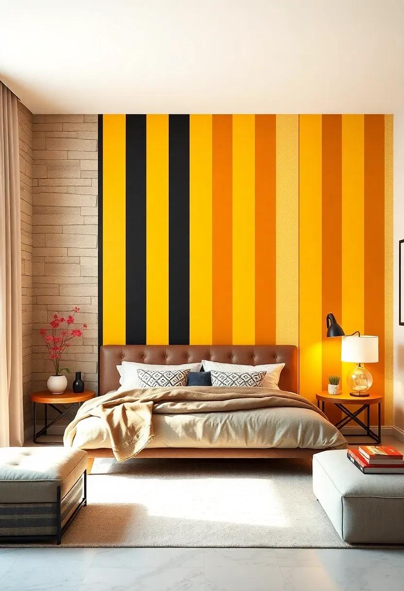 Chic⁢ Stripes: ‌Create an ⁢illusion of⁢ height and‌ space⁢ with‌ diagonal,‌ vertical, or horizontal‍ stripes that play with ⁤proportions in your room