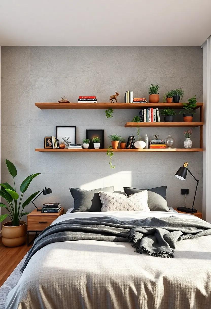 Artistic ‌Shelving: Install floating ​shelves that showcase your favorite‌ books, plants, and decor‌ items ‍for a personal touch