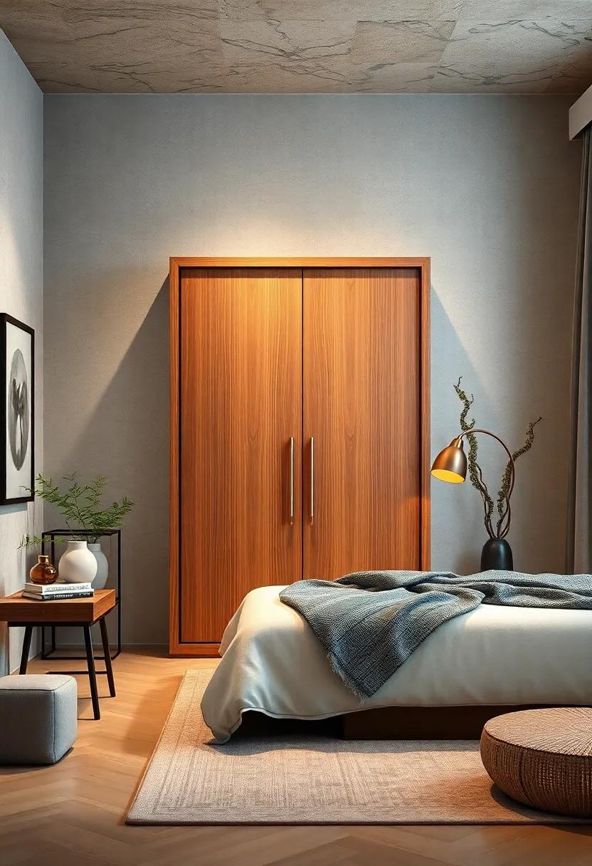 Mid-Century Modern: Embrace timeless elegance with a wardrobe that boasts iconic mid-century lines and warm wood tones, a perfect addition for those who appreciate vintage-inspired aesthetics