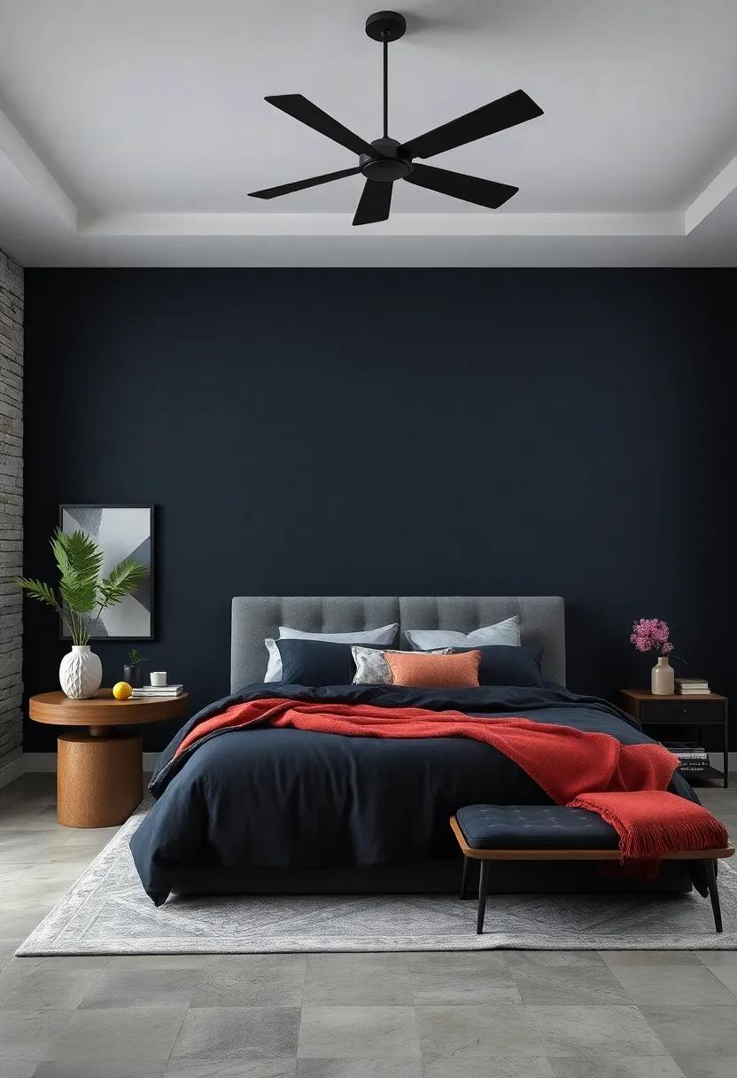 Midnight Blue - Create a serene⁤ atmosphere with midnight blue, where the depth of ‌the color mimics a dreamy⁣ night sky, encouraging relaxation