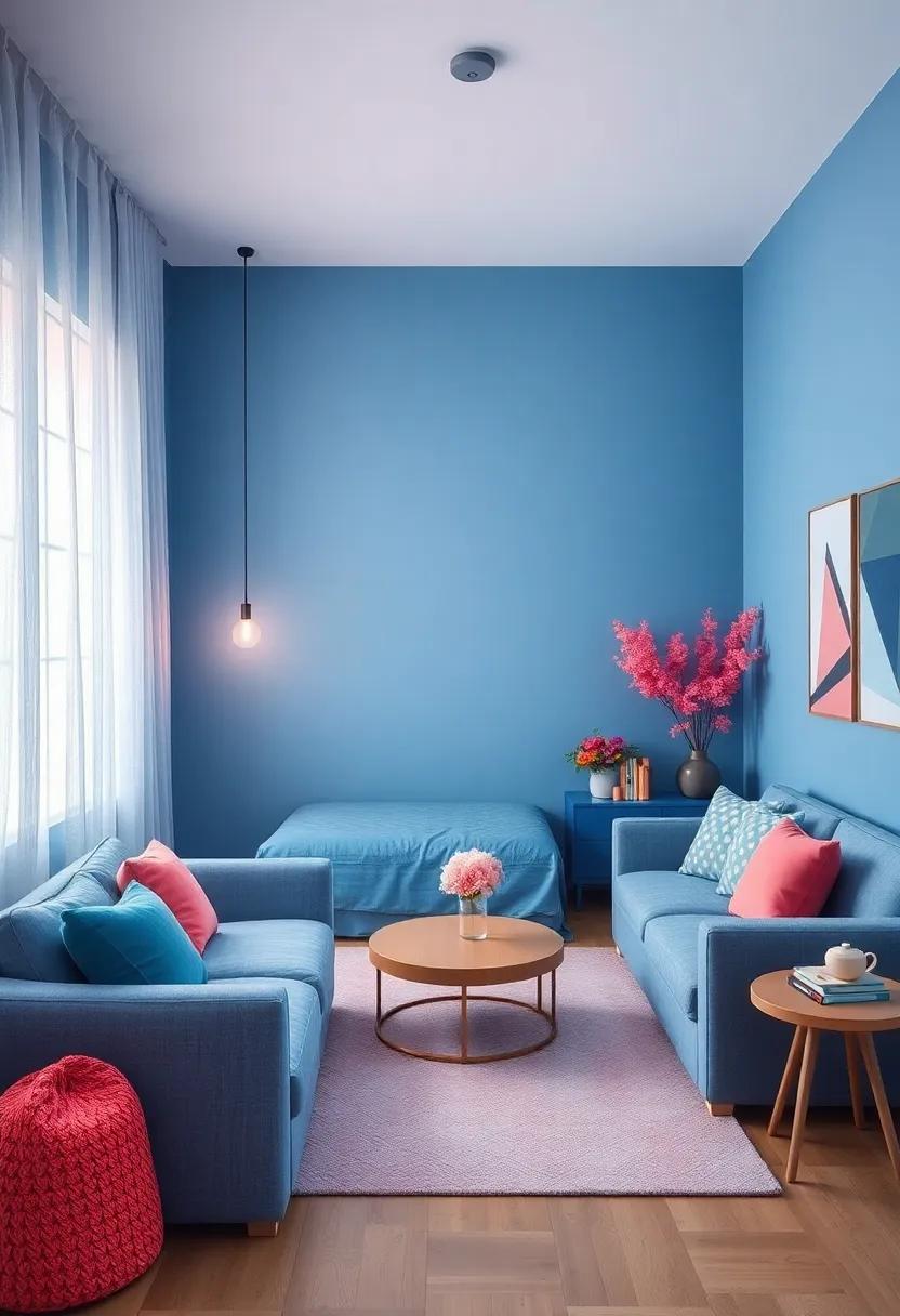 Dreamy‌ Color Transitions: ⁣Blending ‍Ombre⁣ effects of blue ​and Coral⁤ for ‍a Unique Look