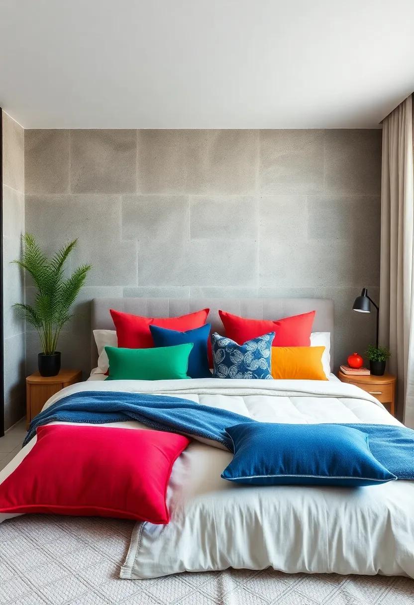 Color Pop: ⁣aim for pillows ‌in ‍bright, bold hues that‌ contrast with⁣ neutral bedding, adding vibrancy and energy​ to the⁣ room without overwhelming